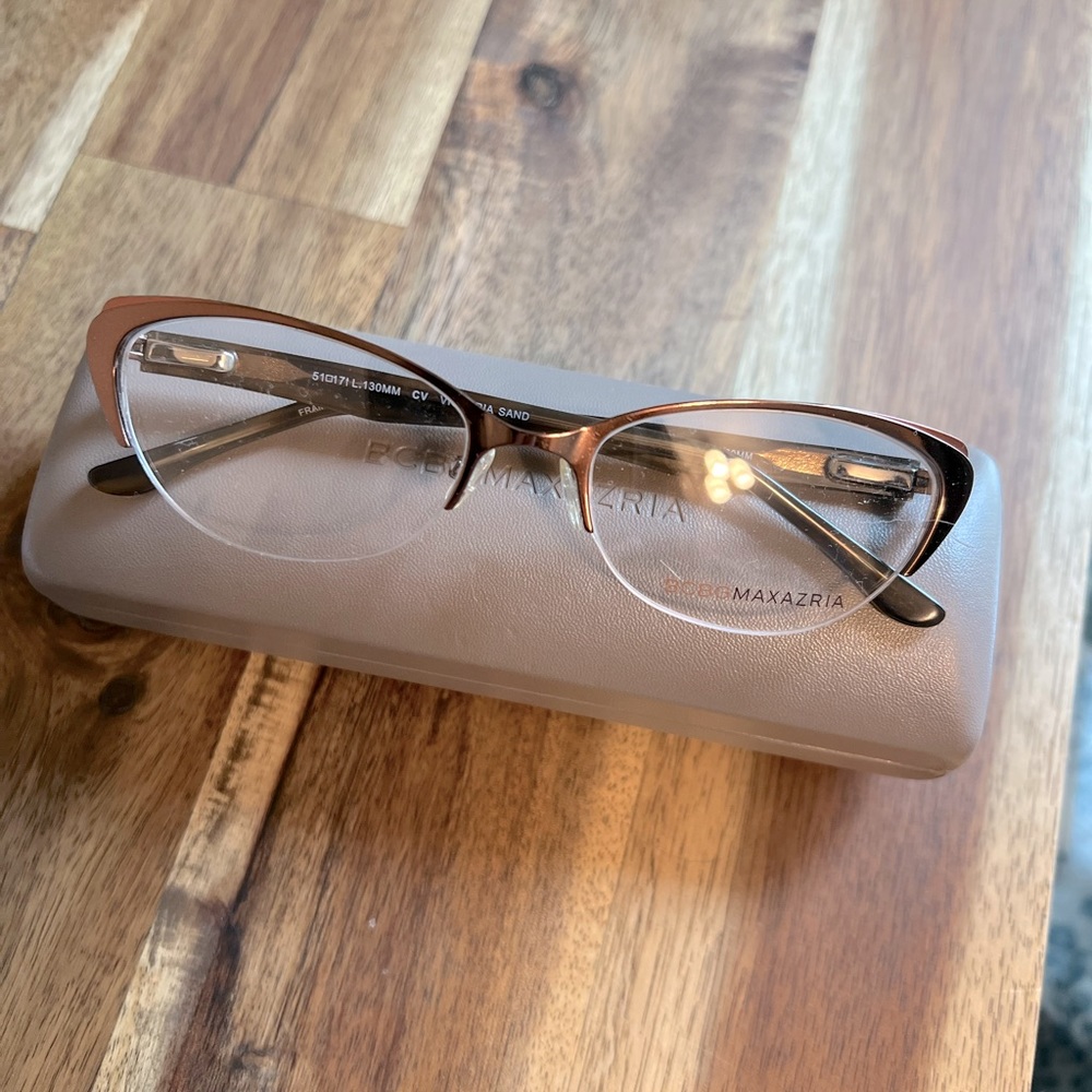NIB - BCBG Max Azria cat eye eyeglass frames. Victoria, Sand
